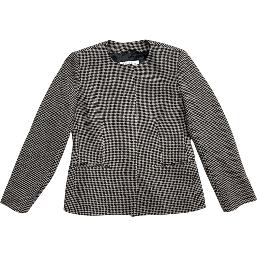 MaxMara Black and White Checkered Blazer